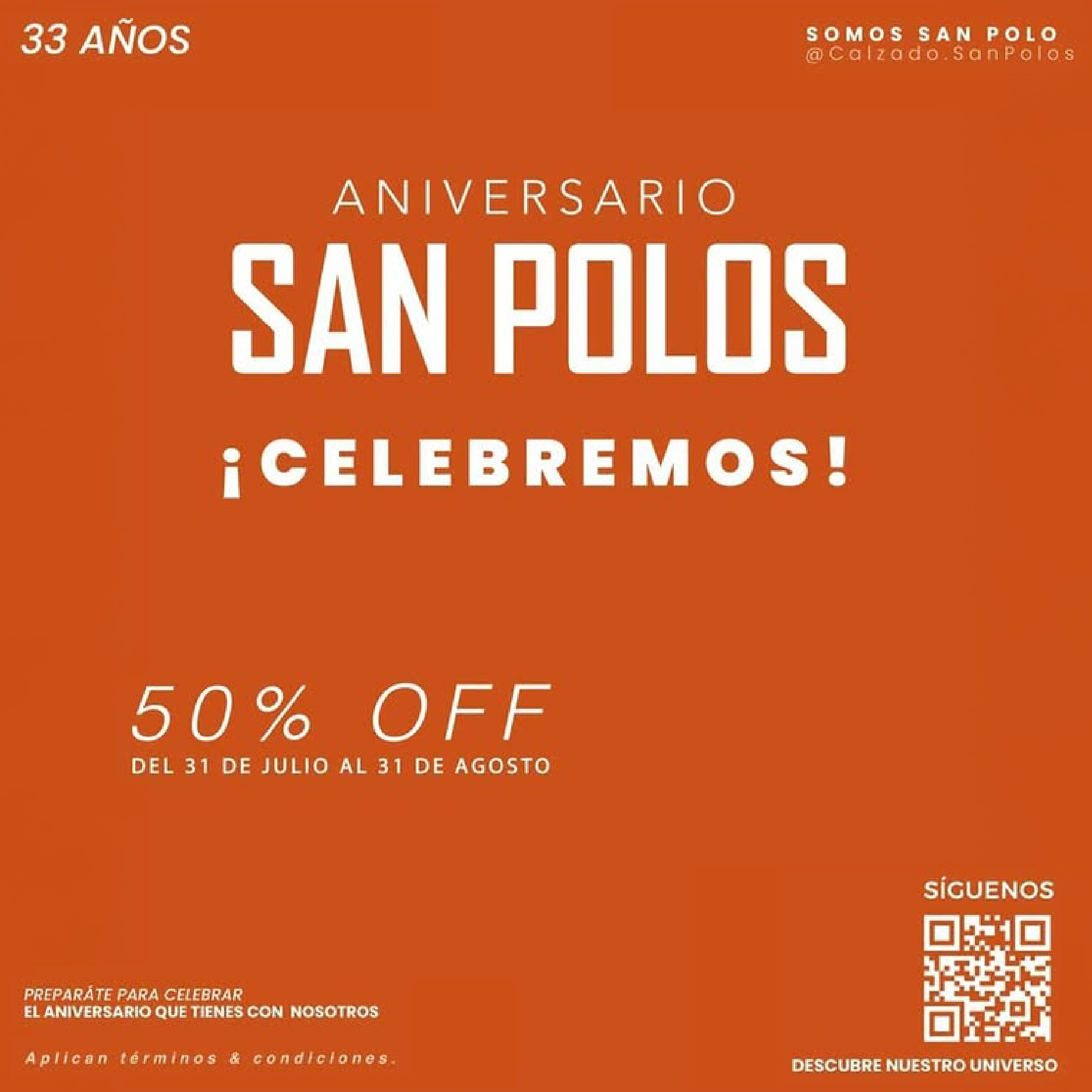 ¡ ANIVERSARIO 50% OFF !