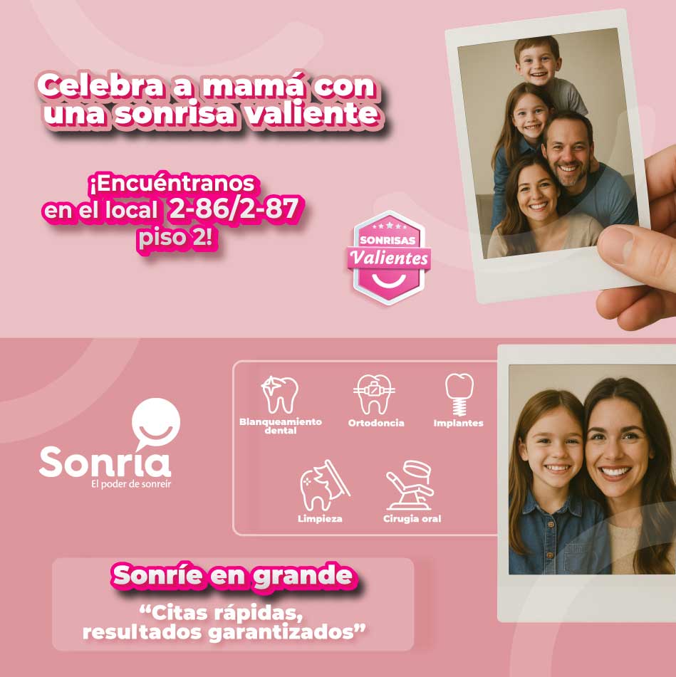 Celebra a mamá con una sonrisa valiente. 